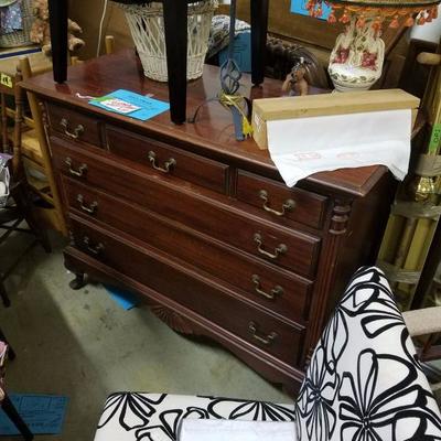 Vintage Solid Mahogany and Oak Chest of Drawers-FINAL $75