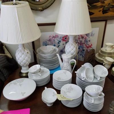 ROSENTHAL Mid Century Studio Line China, silver rose pattern, 92 Pieces-FINAL $100