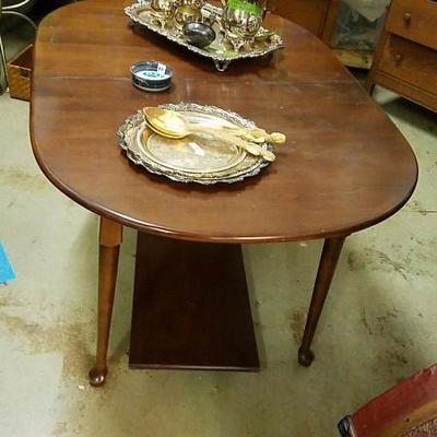 VINTAGE maple oval table- $145