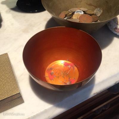 Small lacquer bowl with handpainted Coy fish.