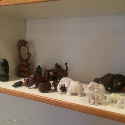 Carved African stone figures