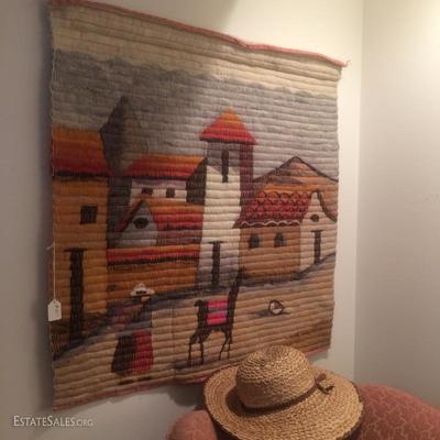 Handwoven textile wall hanging from Peru