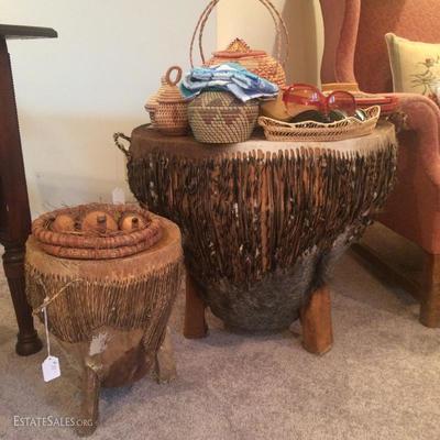 African drums made with natural hide