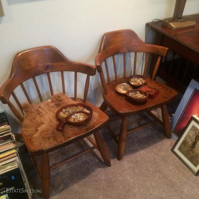 Pair of wooden chairs