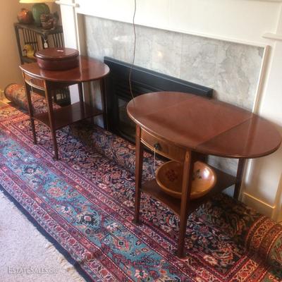 Pair of federal style drop leaf end tables