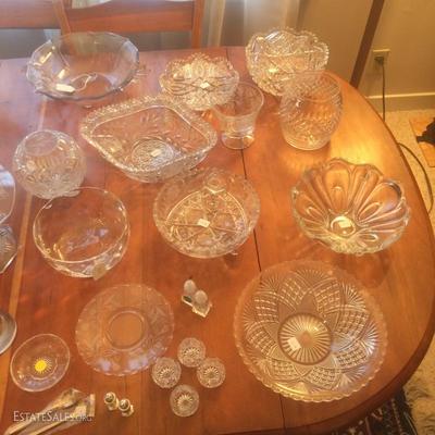 American brilliant cut crystal, pressed glass, etc.