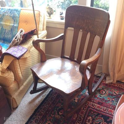 Antique oak rocking chair