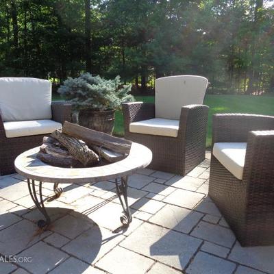 Patio set with fire pit