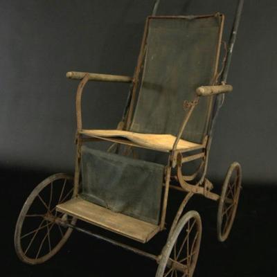 Victorian Upright Folding Baby or Doll Buggy Stroller 