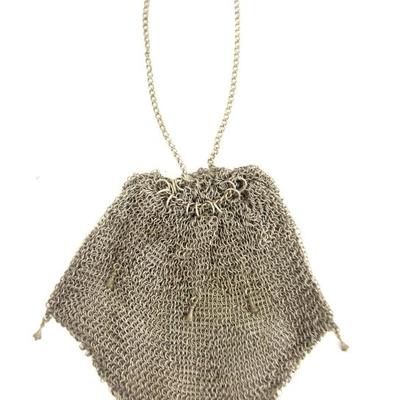 Victorian Flapper Draw String Mesh Purse 