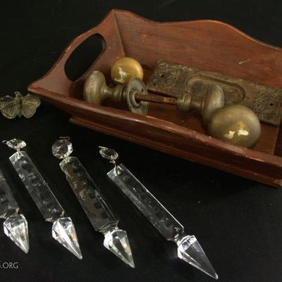 Bread Tray, Hardware, and Large Crystal Prisms 