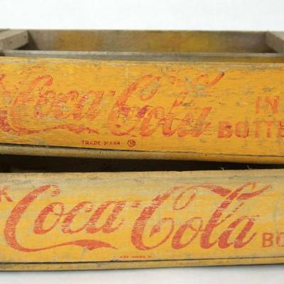 Two Vintage 1960s Coca Cola Advertising Soda Crates 