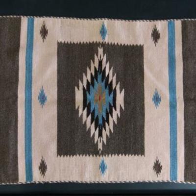 Vintage 1950s Double Sided Navajo Saddle Blanket/Rug 