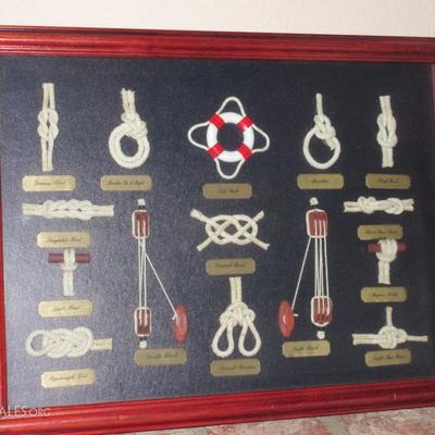 NAUTICAL KNOTS IN DISPLAY CASE