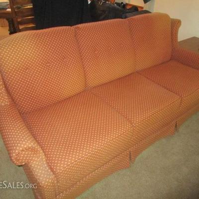 VINTAGE COUCH IN ORANGE FABRIC