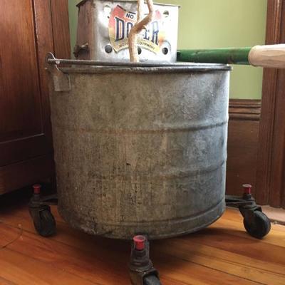 Tin Mop Bucket Re-purposed as a Planter 