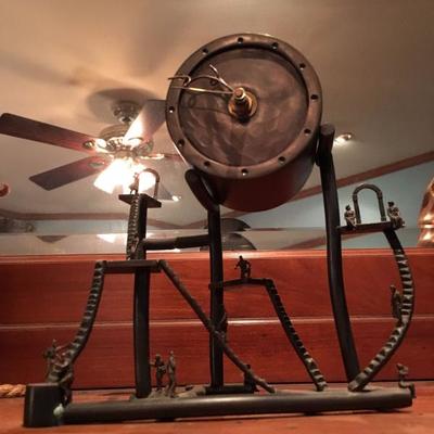 Bronze Clock by Winged Camel Metalworks, Mary Ann and Malcolm Owens