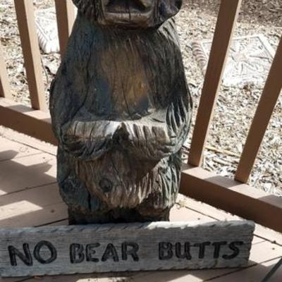No Bear Butts -Wood Bear