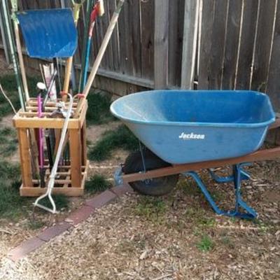 Lawn Tools and Wheel Barrow