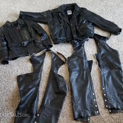 His & Her Biker Chaps and Jackets
