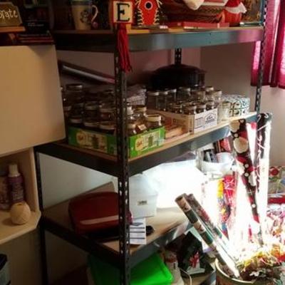 Heavy Duty Metal Shelving + Canning Supplies
