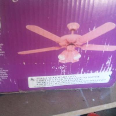 Unused pink ceiling fan