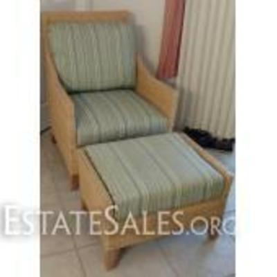 Braxton Culler Wicker Chair & Ottoman