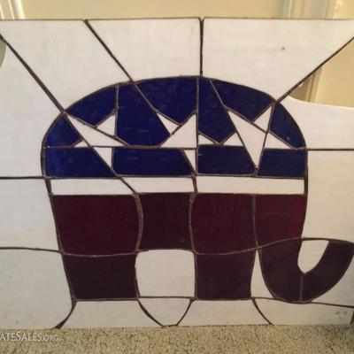 GOP stain glass - took a bit of a tumble! Project, anyone?