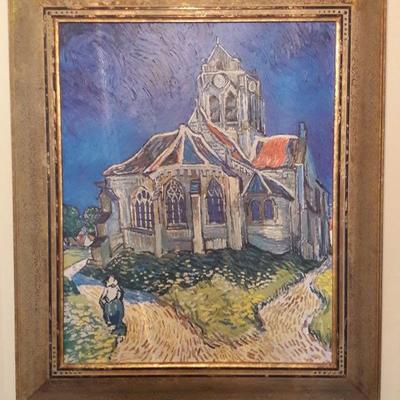 Authenticated Museum Shop Brushstrokes Collection reproduction of Church in Auvers-Sur-Oise, Vincent Van Gogh, 1853-1890. Edition #291 of...