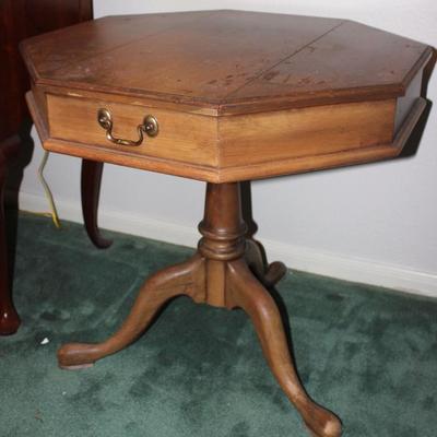 Octagonal Side Table with Drawer