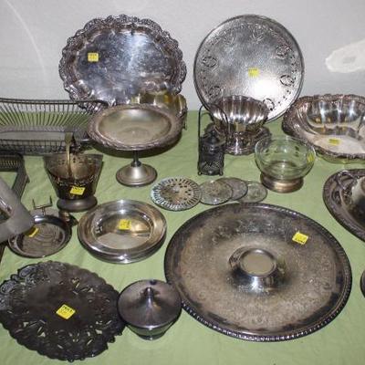Lot of Silver Plated Serving Pieces
