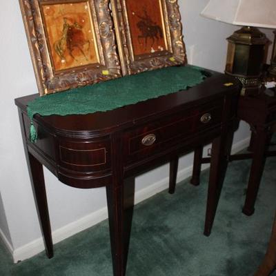 Inlaid Side Table with Drawer