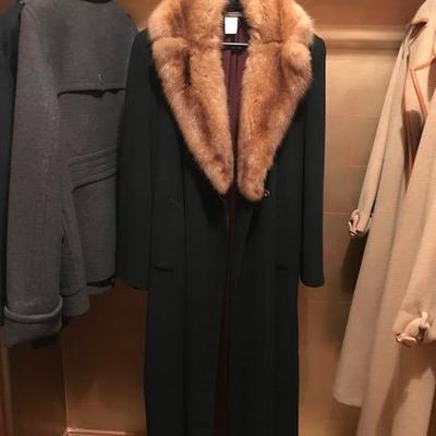Loro Piana Cashmere & sable fur trim coat