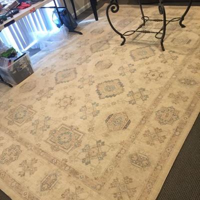 Hand knotted wool rug