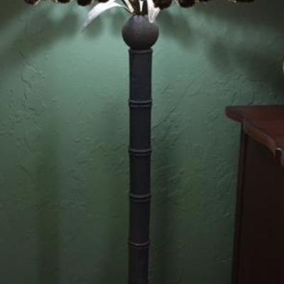Metal Base Floor Lamp w/Beaded Shade