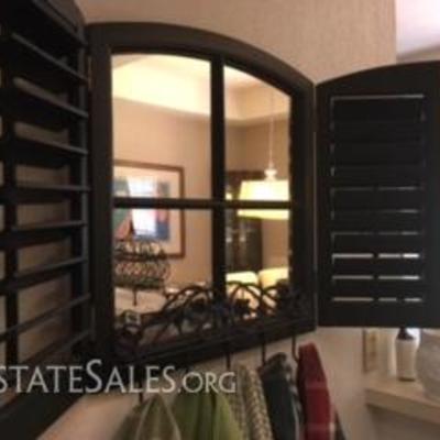Wall Mirror with Louvered Doors