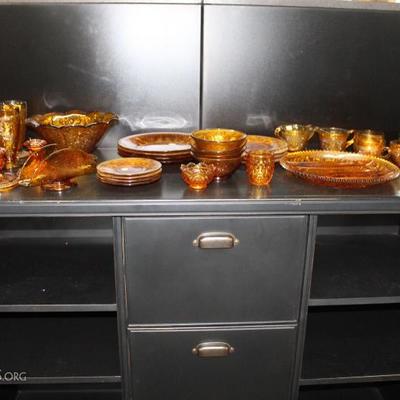 Tiara Indiana amber glass dishes