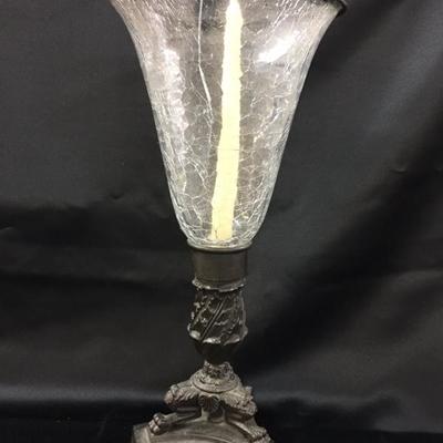 Crackle glass candle holder