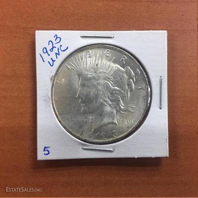 1923 Uncirculated Peace dollars