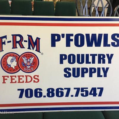 Vintage poultry sign