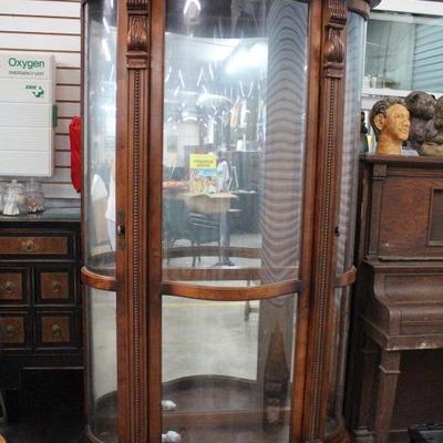 Maple ball and claw foot curio cabinet