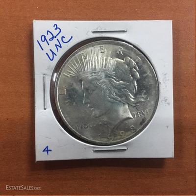 1923 Uncirculated Peace dollars
