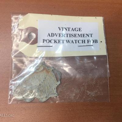 Vintage advertisement pocket watch fob