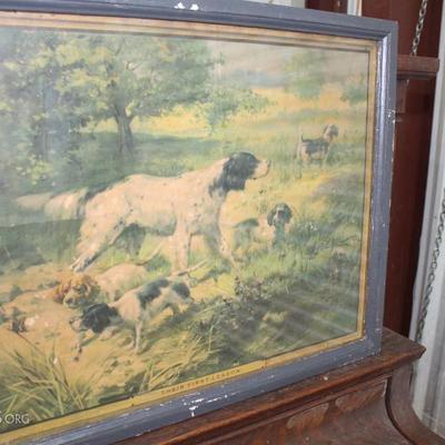 Antique hunting dog picture