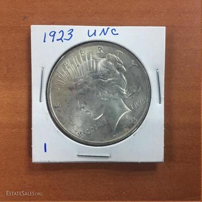 1923 Uncirculated Peace dollars
