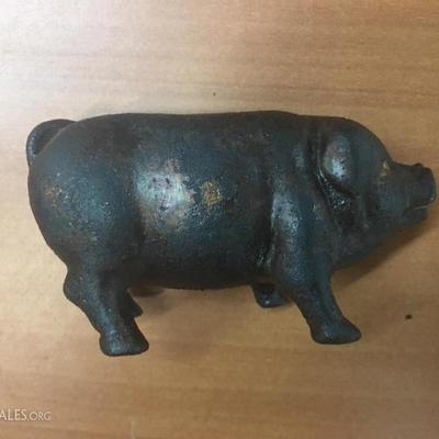 Cast iron pig bank