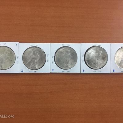 1923 Uncirculated Peace dollars