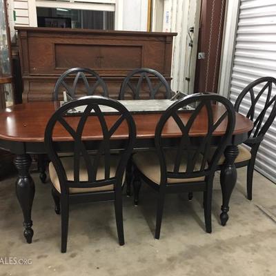 Table and six chairs