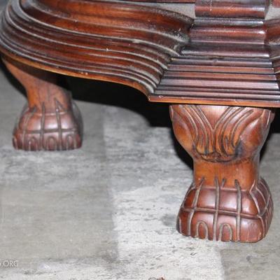 Maple ball and claw foot curio cabinet