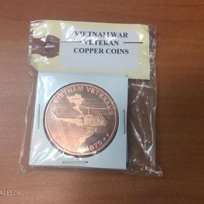 Vietnam War Veterans copper coins